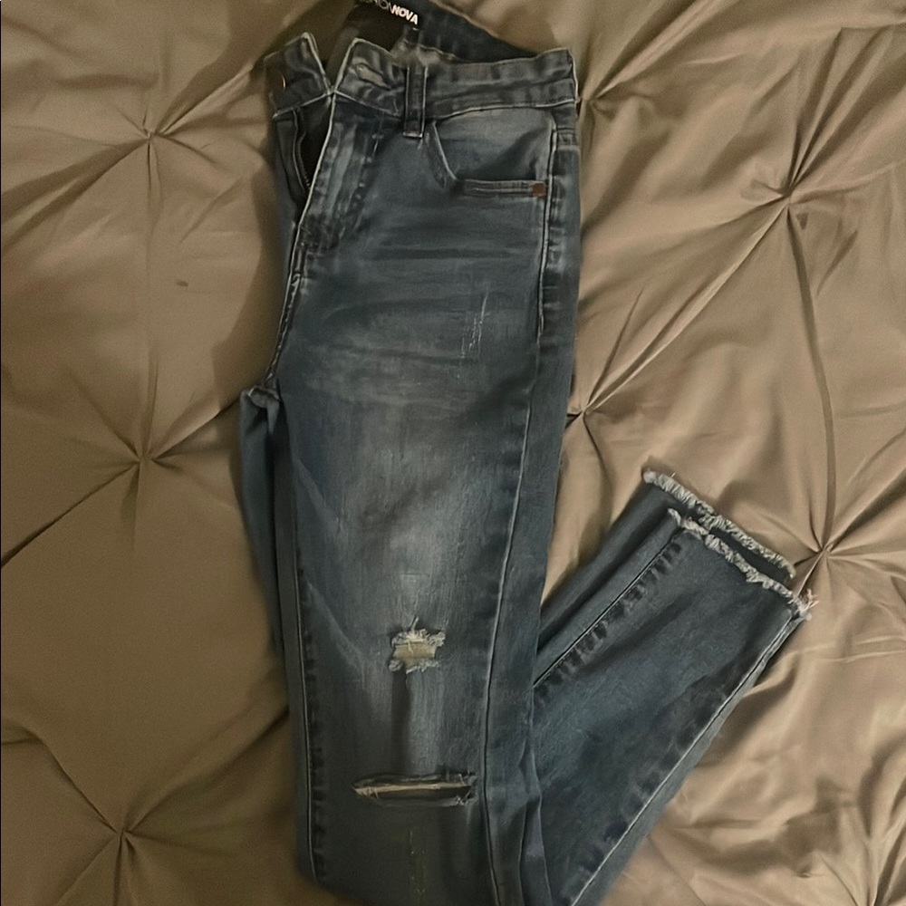 Fashion Nova Ripped Blue Jeans